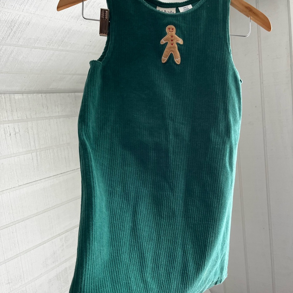 L.L. Bean Green Corduroy Gingerbread Christmas Dress
